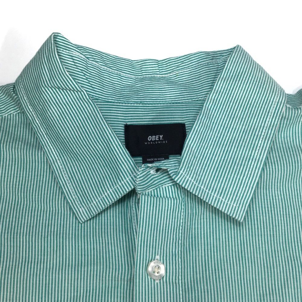 OBEY micro stripe Button Shirt M